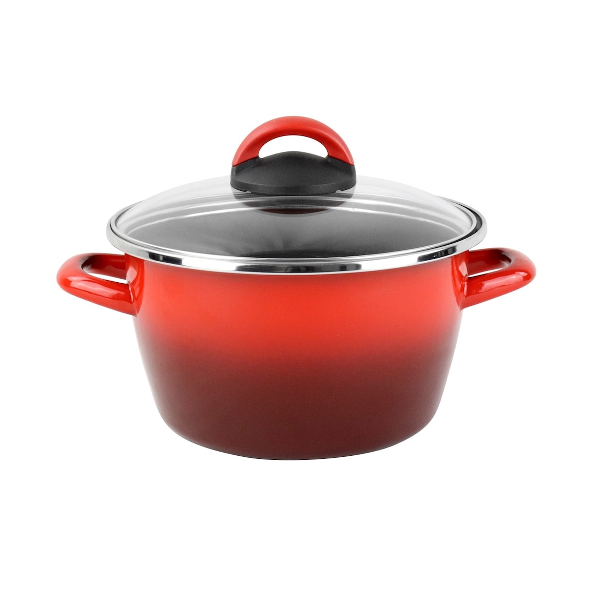 Magefesa Sfumatto Rosso - Topf Ø24cm mit rotem Glasdeckel