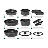 thumbnail of Batterie de cuisine 11 pièces avec poignées amovibles en Granit noir - Tous feux dont induction Just perfecto JL-998 usage non-intensif Just Perfecto