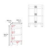 thumbnail of Banco de melamina Riga com 3 prateleiras, preto, 80.6 cm X 38.8 cm X 38.8 cm