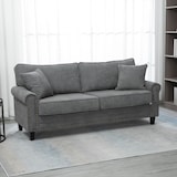 thumbnail of HOMCOM Sofá de 2 Plazas Tapizado en Poliéster con 2 Cojines 196x80,5x89 cm Gris