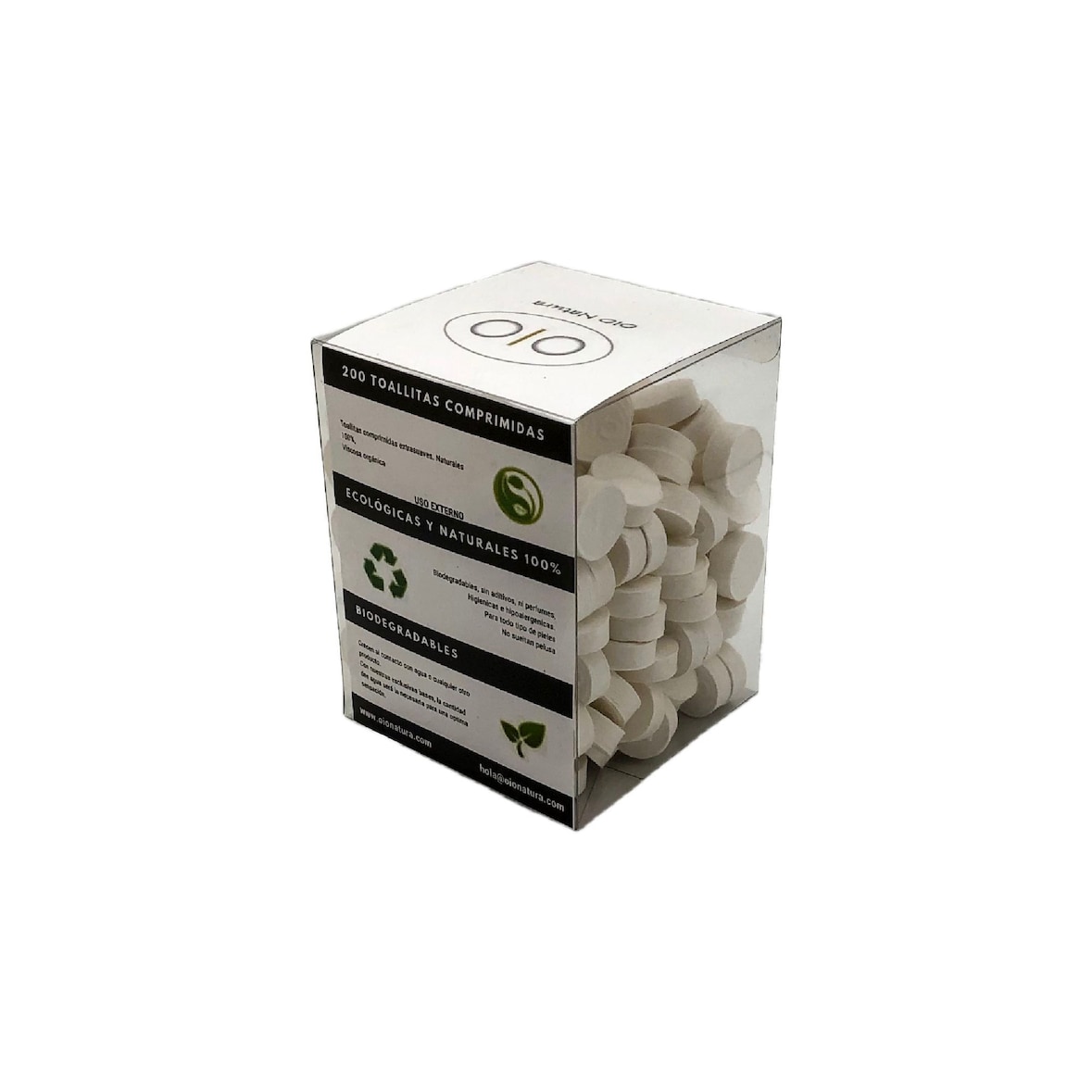 OIO NATURA Komprimierte biologisch abbaubare Tücher von OIO (Packung mit 400 Stück)