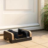 thumbnail of Relaxdays Schuhabstreifer mit Rundum-Bürsten, Fußabtreter Außenbereich, robuste Borsten, Bodenbefestigung, schwarz/natur