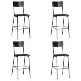 thumbnail of vidaXL Barhocker 4 Stk. Schwarz Massives Sperrholz Stahl