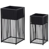 thumbnail of Blumentopf 2er Set Metall Pflanzkübel Schwarz mit Gestell, Quadratisch. 25x25x50 cm | Kadima Design