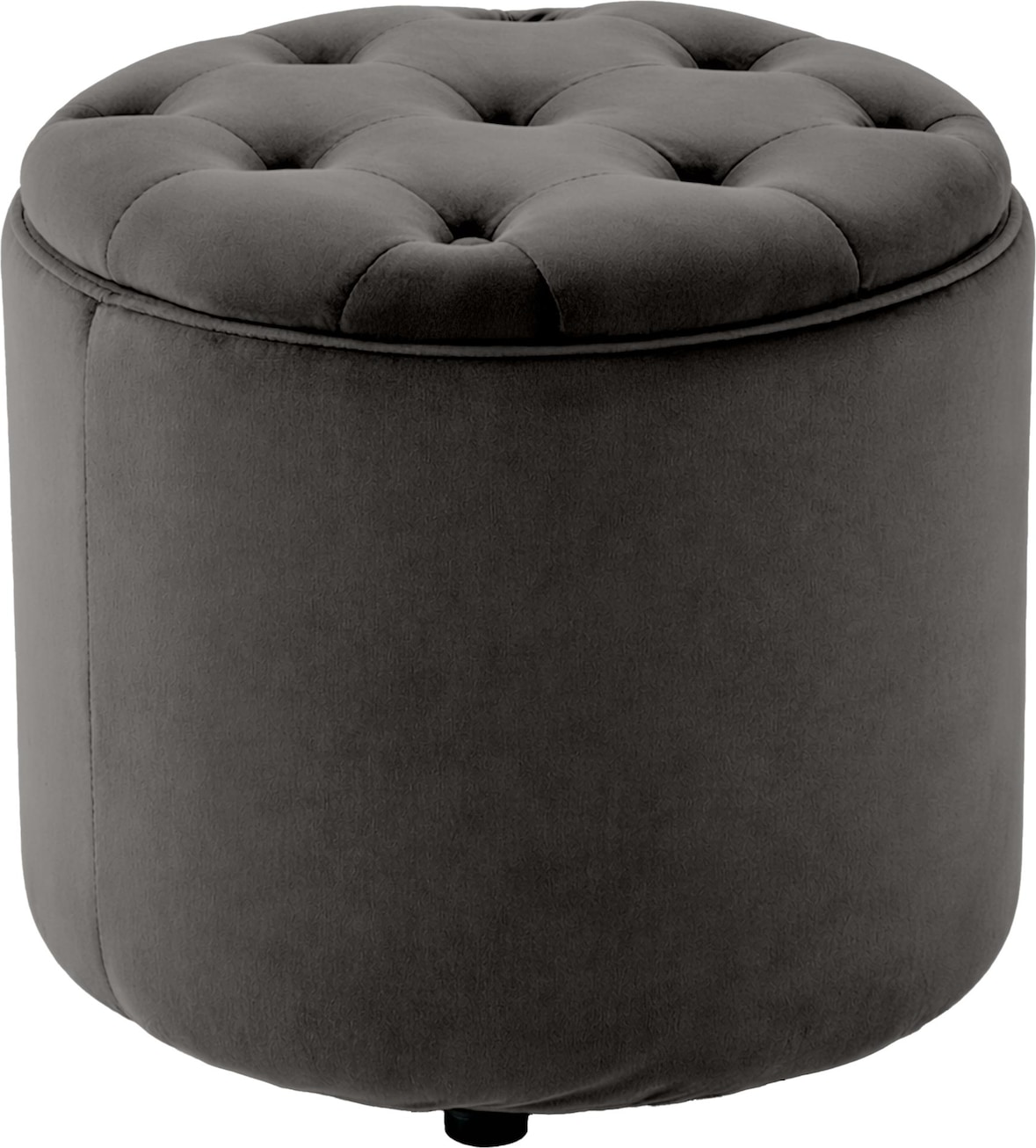CLP Sitzhocker Pantin Samt Samt HBT: 42x44x44 cm grau