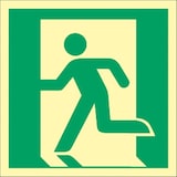 thumbnail of Schild Notausgang links, ISO 7010, Kunststoff, langnachleuchtend, 160-mcd, 148x148 mm