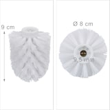 thumbnail of Relaxdays WC Bürstenkopf im 5er Set, lose Toilettenbürsten Gewinde 9,5 mm, Ersatzbürstenkopf Durchmesser 8 cm, weiß