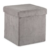 thumbnail of Relaxdays Sitzwürfel, faltbar, Sitzhocker mit Stauraum, Kordsamt, quadratisch, mit Deckel, Samthocker 38x38x38 cm, grau