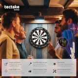 thumbnail of tectake Dartbord Bully met 9 pijlen, 21 flights en accessoires - zwart / wit - 405616