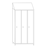 thumbnail of Armadio spogliatoio in acciaio inox AISI 430 a 3 posti con tramezza interna sporco/pulito cm. 120x40x215h