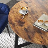 thumbnail of Helloshop26 - Runder Ess-/Küchentisch für Wohnzimmer/Büro 80 x 75 cm Industriestil braun 12_0007437