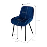 thumbnail of ML-Design Esszimmerstühle 6er Set, Dunkelblau, mit Rücken- & Armlehnen, Samtbezug & Metallbeine, Polsterstühle für Esszimmer, Küche & Wohnzimmer