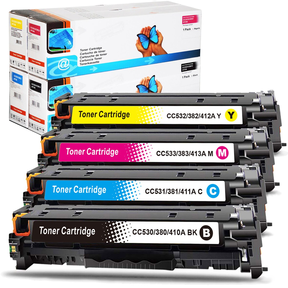 4 TonerSet für HP Color LaserJet CP2025N Tonerkassetten kompatibel HP-304A alle Farben von Gigao