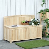 thumbnail of Outsunny Panca Contenitore da Esterno in Legno di Abete con Schienale