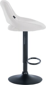 thumbnail of Décoshop26 - Set aus 2 verstellbaren Barhockern/Hochstühlen aus weißem PVC mit durchbrochener Rückenlehne und schwarzem 10_0006491