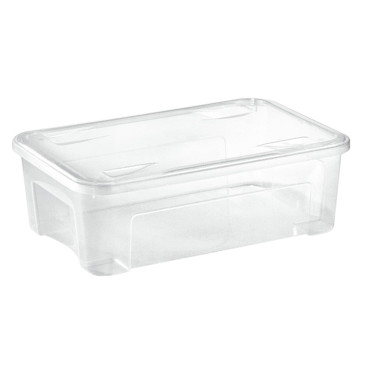 aro Contenitore con coperchio, plastica, 58.2 x 38 x 18.8 cm (La x Pr x Al), 29.5 L, trasparente