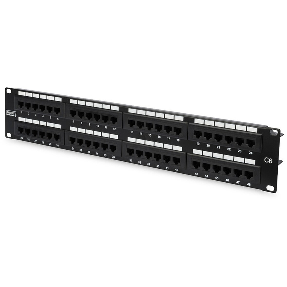 DIGITUS CAT 6, Klasse E PatchPanel ungeschirmt 48-Port schwarz