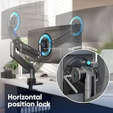 thumbnail of ONKRON Soporte Monitor Escritorio para TV de 17 a 57 pulgadas, hasta 27 kg, VESA 75x75 a 200x200, Resorte de Gas, G130-B Negro