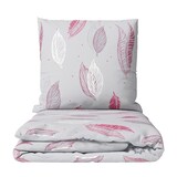 thumbnail of Bettwäsche 200x220 cm Fleece Grau Lila Feder Winter warm