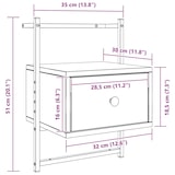 thumbnail of Table de chevet murale chêne brun 35x30x51 cm bois d'ingénierie – Modèle Modern Wood
