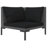 thumbnail of vidaXL Gartensofa mit Kissen Halbrundes Poly Rattan