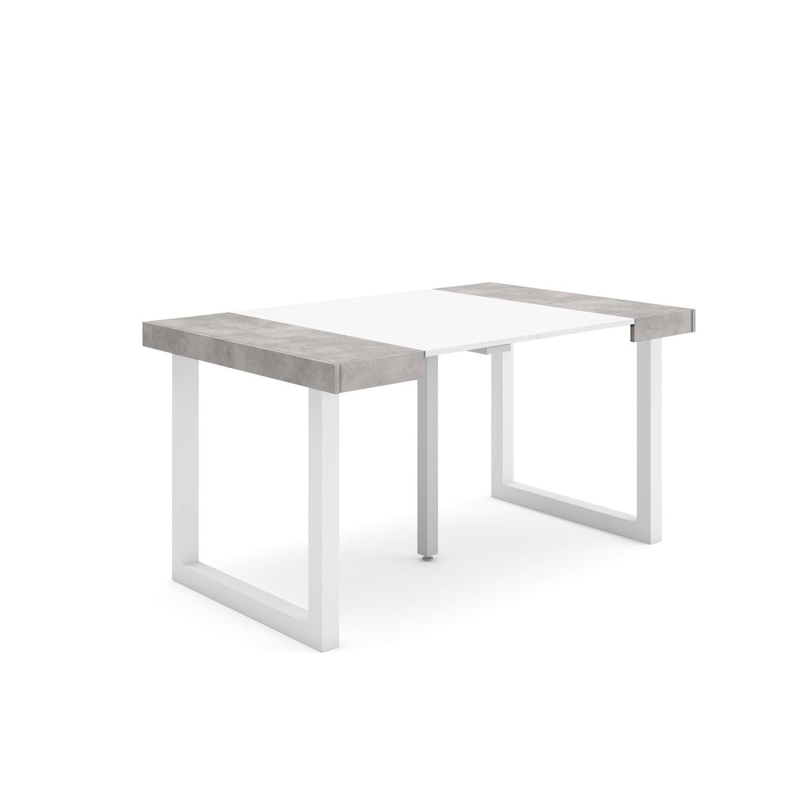 Consolle allungabile, Tavolo consolle allungabile, 140x90x73cm, Per 6 persone, Gambe in legno, Stile moderno, Cemento _ 182_25