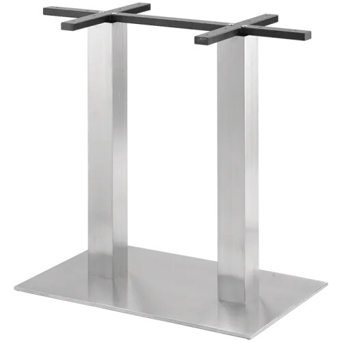Bison Tischgestell E-04070, Edelstahl gebürstet mit 2 Säulen, 45x70 cm
