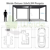 thumbnail of Weide E-Deluxe | elektrische Pergola mit LED | Voll Aluminium | 3,6 x 5,3 M | motorisiertes Lamellendach Ivory Sand
