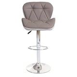 thumbnail of 2er-Set Barhocker HWC-A92, Barstuhl Tresenhocker, höhenverstellbar Kunstleder ~ taupe-grau