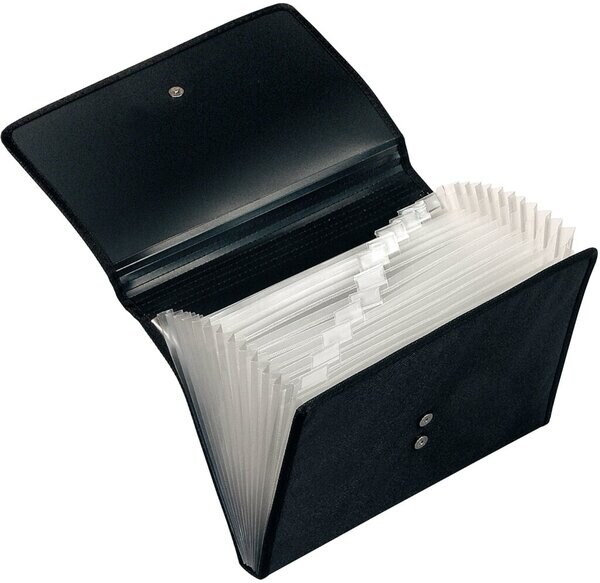 Veloflex Fächermappe Office, DIN A4, schwarz, 12 Fächer, Magnetverschluß