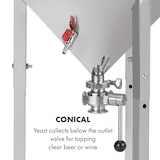 thumbnail of Gärkeller Pro XL Fermentierkessel 60 Liter Ablassventil 304-Edelstahl Silber-Metallic