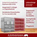 thumbnail of AL Briefkastensysteme 7 Fächer Premium Edelstahl Wand Briefkasten Anlage mit Klingeln, Post A4, modern, robust, wetterfest, Artikelnummer: 132V7EA1KS
