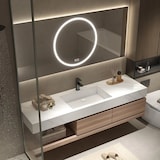 thumbnail of Wandhängendes Badmöbel Set mit Sinterstein Waschbecken Spiegel Unterschrank Ablaufgarnitur 110×55 cm【YT2032-110】