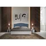 thumbnail of Cama con almacenaje 160x200 estructura fresno blanco cabecero microfibra azul Grace