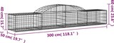 thumbnail of vidaXL Gabionen mit Hochbogen 30 Stk. 300x50x40/60 cm Verzinktes Eisen