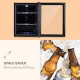 thumbnail of Beersafe XL Kühlschrank 60 Liter 2 Böden Panoramaglastür Edelstahl Edelstahl