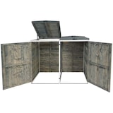 thumbnail of Décoshop26 - Abri de poubelles extérieur conteneurs à ordures avec couvercle jusqu'à 4 bacs 126x158x98 cm en bois certifié FSC 04_0002867