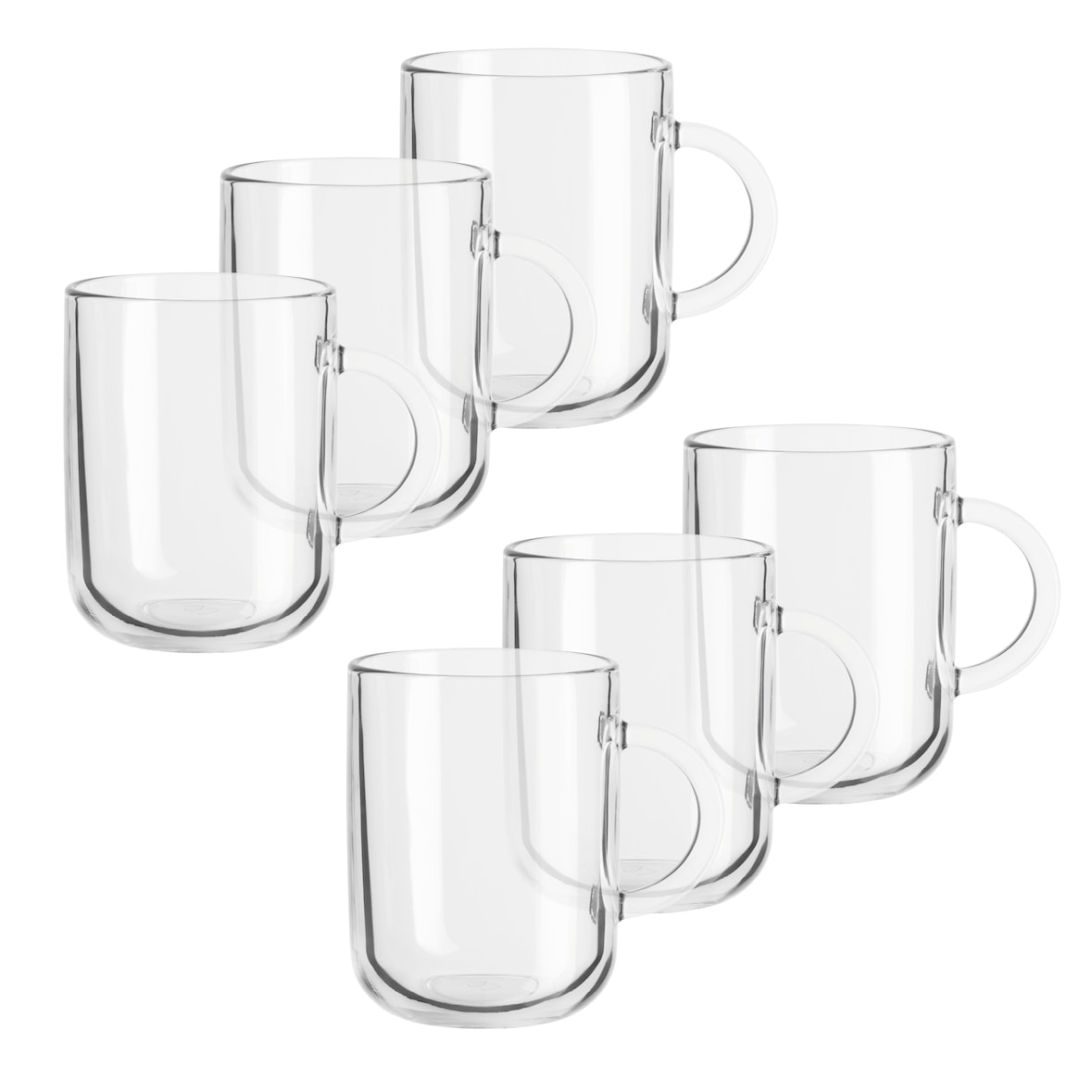 MÄSER Glasbecher nieder 33 cl mit Henkel, 6er Set, ICONIC, 269451