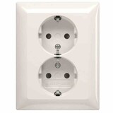 thumbnail of Steckdose, 2f, alpinweiß, Unterputz, IP20, Komplettgehäuse