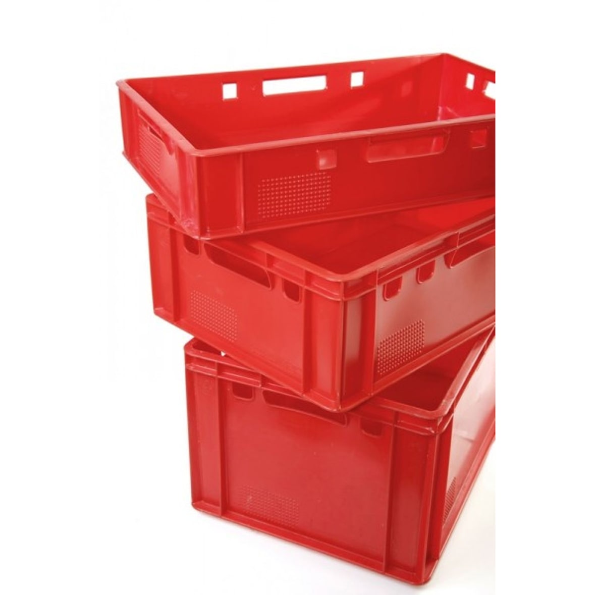 BURI Fleischkisten Kisten Eurobox lebensmittelecht - HDPE Metzgerkiste Box Lagerkiste E2 rot 3 Stück