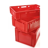 thumbnail of BURI Fleischkisten Kisten Eurobox lebensmittelecht - HDPE Metzgerkiste Box Lagerkiste E2 rot 3 Stück