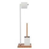 thumbnail of Portarollo WC + Escobilla pie Bambu Blanco
