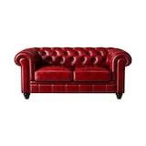 thumbnail of Chesterfield Bank - 2 Zits - Rood - Leer - Sofa - Bankstel - Chesterfield