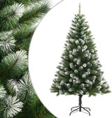 Ein künstlicher Weihnachtsbaum mit Schnee bedeckt.