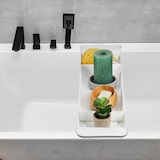 thumbnail of Relaxdays Badewannenablage, ausziehbar 55,5–78 cm, Kunststoff, Wasserablauflöcher, rutschsicher, Badewannenbrett, weiß