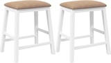 thumbnail of vidaXL Barstühle mit Kissen 2 Stk. Weiß Massivholz Gummibaum