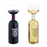 thumbnail of Relaxdays Weinflasche Glas, XL Weinglas mit Spruch, Fun Geschenk für Weinliebhaber, Weinflaschenglas 750 ml, transparent