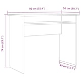 thumbnail of vidaXL Schreibtisch Artisan-Eiche 90x50x74 cm Holzwerkstoff