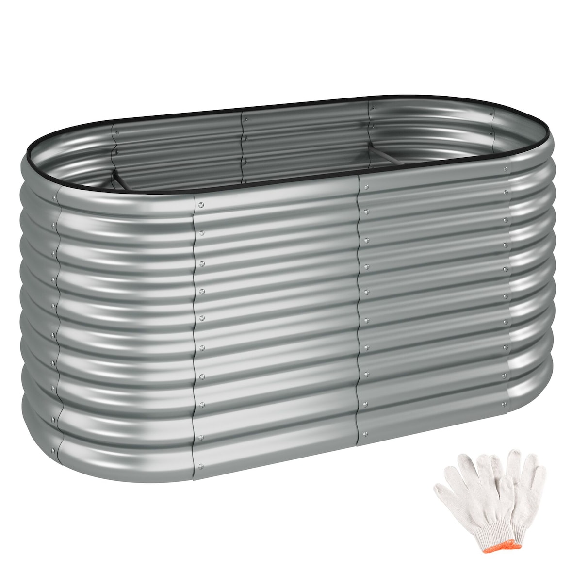 tectake Letto rialzato Flormma, 804l, zincato, 160x80x80cm 160 x 80 x 80 cm Argento