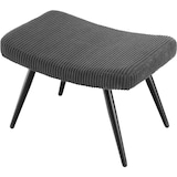thumbnail of tectake Fauteuil Hygge rembourré, ergonomique, charge maximale 150 kg - Avec tabouret, Velours côtelé large anthracite/noir - 405594